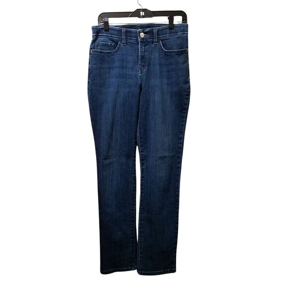 Lee Women’s Regular Fit Straight Leg Blue Denim Jeans Size 8 Long Elastic Waist - Picture 1 of 5